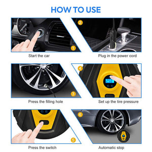 12V Car Tyre Inflation Tire Inflator Pump Automatically Inflator Air Compressors