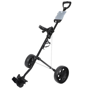 Foldable Golf Buggy Trolley Cart Push Pull 2 Wheels Aluminum Cart