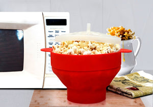 Collapsible Silicone Microwave Popcorn Maker - Quick, Easy & Space-Saving