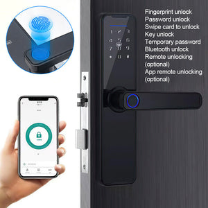 Electronic Digital Smart Door Lock Fingerprint APP Password Key Security Lock