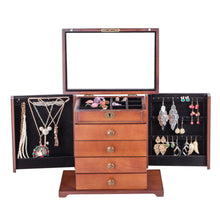 Load image into Gallery viewer, Extra Large Wooden Jewellery Box Necklace Ring Storage Cabinet Display Organiser
