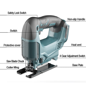 Cordless 4000r/m Woodworking Cutter Jig Saw Cutting Jigsaw with Battery + Charger 18V