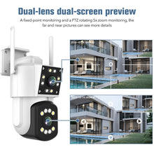 Load image into Gallery viewer, Outdoor HD Dual Lens Wireless Home Security WiFi CCTV IP Camera System PTZ Cam
