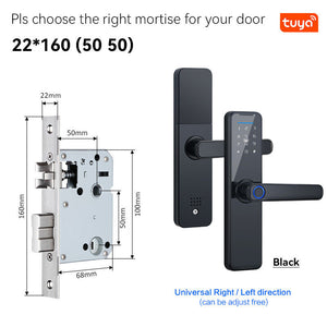 Electronic Digital Smart Door Lock Fingerprint APP Password Key Security Lock