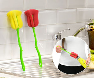 Set of 2 Tulip Flower Bottle Cleaning Brush For Glassware, Vases & More