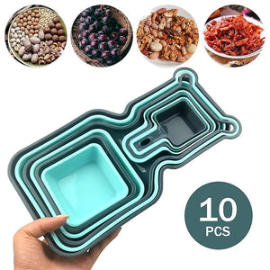 10pcs Trays Set Stackable Storage Tray Organizer Container Nesting Display Plate for Salad Snack Fruit