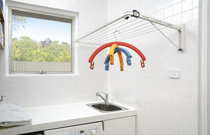 Adjustable 6 Clips Rainbow Clothes Drying Rack Hanger