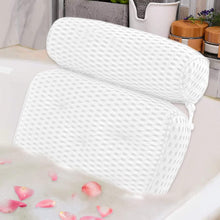 Load image into Gallery viewer, Ergonomic Luxury Bath Pillow Spa Bathtub Cushion with 4D Air Mesh and 5 Suction Cups For Head Neck Back Support
