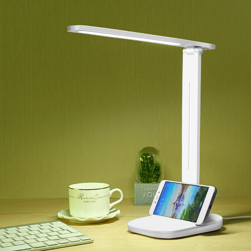 Dimmable Touch LED Desk Lamp Bedside Study Reading Table Light with USB Ports