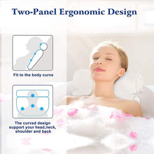 Load image into Gallery viewer, Ergonomic Luxury Bath Pillow Spa Bathtub Cushion with 4D Air Mesh and 5 Suction Cups For Head Neck Back Support
