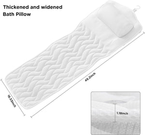 Full Body Bath Pillow Spa Cushion for Tub with Suction Cups and Air Mesh, Neck and Back Support