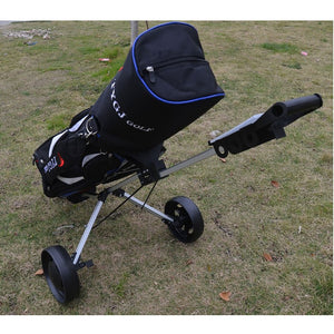 Foldable Golf Buggy Trolley Cart 3 Wheels Aluminum Push Pull Golf Cart with Footbrake