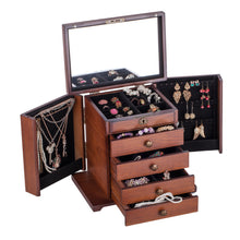 Load image into Gallery viewer, Extra Large Wooden Jewellery Box Necklace Ring Storage Cabinet Display Organiser
