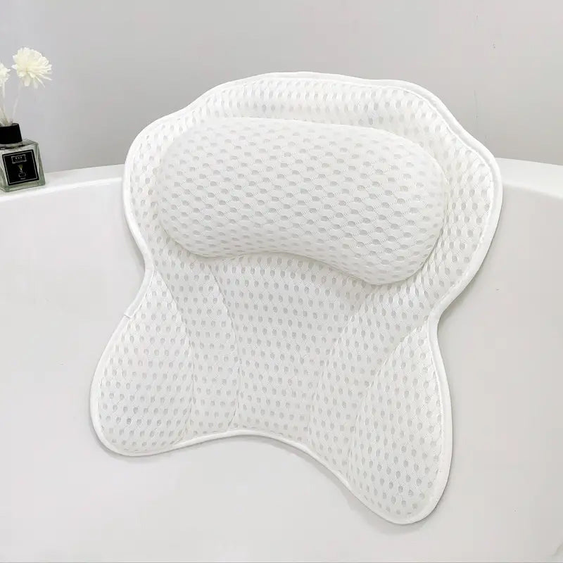 Ergonomic Bathtub Pillow Spa Cushion For Head Neck Back Support Slip 4D Air Mesh Soft Tub For Headrest