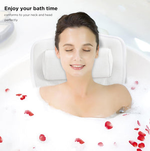 Full Body Bath Pillow Spa Cushion for Tub with Suction Cups and Air Mesh, Neck and Back Support