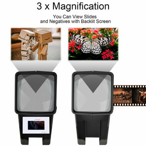 35mm Slide Viewer, 3X Magnification and Desk Top LED Lighted Illuminated Viewing