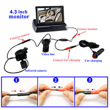 Load image into Gallery viewer, LED Car Seat HD Camera Baby Monitor w/ 4.3 inch Folding Display Screen and Night Vision
