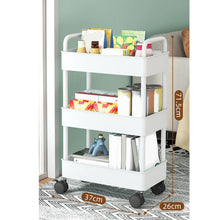 Load image into Gallery viewer, 3 Tier Organizer Trolley Cart Utility Rolling Storage Rack Holder Space Saver with Wheels
