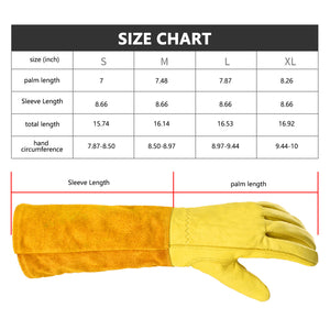 1/2 Pairs Cowhide Gardening Leather Gloves Rose Pruning Thorn Cactus Cut Proof Long Sleeve