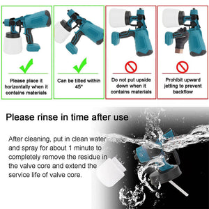 Portable Cordless High Pressure Electric Spray Gun Airless Paint Sprayer with 2 Battery