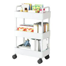 Load image into Gallery viewer, 3 Tier Organizer Trolley Cart Utility Rolling Storage Rack Holder Space Saver with Wheels
