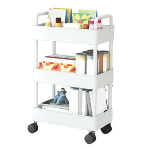 3 Tier Organizer Trolley Cart Utility Rolling Storage Rack Holder Space Saver with Wheels