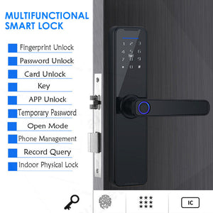 Electronic Digital Smart Door Lock Fingerprint APP Password Key Security Lock