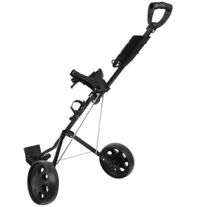 Foldable Golf Buggy Trolley Cart Push Pull 2 Wheels Aluminum Cart