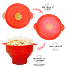 Load image into Gallery viewer, Collapsible Silicone Microwave Popcorn Maker - Quick, Easy &amp; Space-Saving
