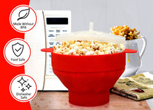 Load image into Gallery viewer, Collapsible Silicone Microwave Popcorn Maker - Quick, Easy &amp; Space-Saving
