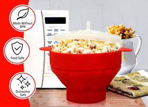 Collapsible Silicone Microwave Popcorn Maker - Quick, Easy & Space-Saving