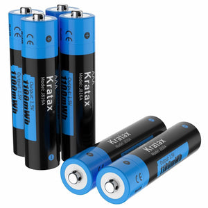 Kratax 1.5V AAA Rechargeable Lithium Batteries Triple A Batteries 1100mWh 1600x