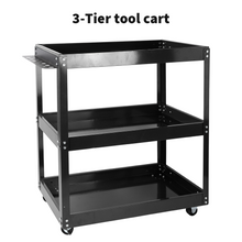 Load image into Gallery viewer, 3-Tier Steel Tool Trolley Cart Workshop on Wheels Trolly Work Mechanic 150Kg
