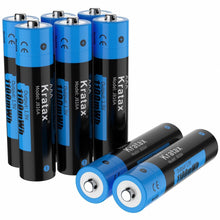 Load image into Gallery viewer, Kratax 1.5V AAA Rechargeable Lithium Batteries Triple A Batteries 1100mWh 1600x
