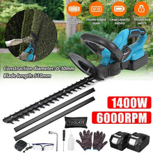 Load image into Gallery viewer, Cordless Hedge Trimmer Garden Cutter Fit For Makita Battery Powered 18V 1400W
