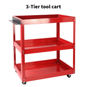 3-Tier Steel Tool Trolley Cart Workshop on Wheels Trolly Work Mechanic 150Kg