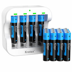 Kratax 1.5V AAA Rechargeable Lithium Batteries Triple A Batteries 1100mWh 1600x