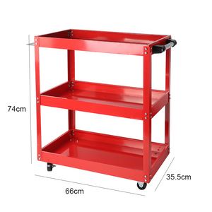 3-Tier Steel Tool Trolley Cart Workshop on Wheels Trolly Work Mechanic 150Kg