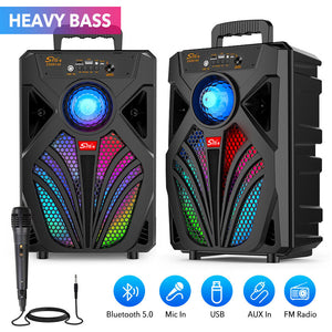 2000W Bluetooth 5.0 Wireless Speaker Portable Party Outdoor Stereo Subwoofer Heavy Bass Sound System Mic