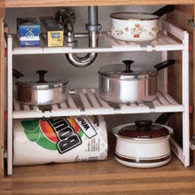 Load image into Gallery viewer, 2 Tier Under Sink Storage Shelf Kitchen Organizer Drawer Expandable Cabinet Rack
