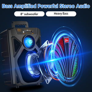 2000W Bluetooth 5.0 Wireless Speaker Portable Party Outdoor Stereo Subwoofer Heavy Bass Sound System Mic