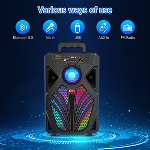 2000W Bluetooth 5.0 Wireless Speaker Portable Party Outdoor Stereo Subwoofer Heavy Bass Sound System Mic