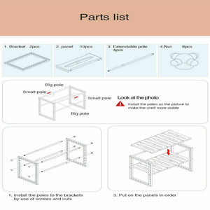 2 Tier Under Sink Storage Shelf Kitchen Organizer Drawer Expandable Cabinet Rack