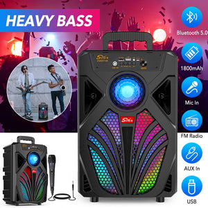 2000W Bluetooth 5.0 Wireless Speaker Portable Party Outdoor Stereo Subwoofer Heavy Bass Sound System Mic