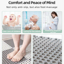 Load image into Gallery viewer, Pack of 4 DIY Anti Non Slip Interlocking Rubber Bath Shower Mat Rug Floor Tiles with Drain Holes Bathtub Bathroom
