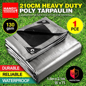 Tarpaulin Heavy Duty Waterproof Truck Camping Trailers Poly Tarps Cover Sheet UV 150cm x 210cm