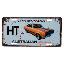 Load image into Gallery viewer, Car Tin Signs Ford Holden Aussie Muscle License Plate Gift Bar Man Cave Shed
