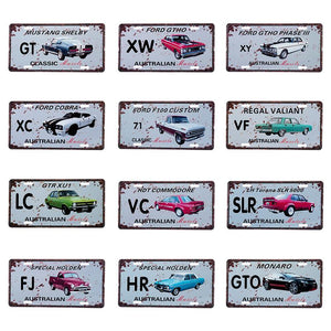 Car Tin Signs Ford Holden Aussie Muscle License Plate Gift Bar Man Cave Shed