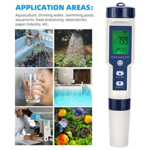 Load image into Gallery viewer, 5 in 1 PH Meter TDS EC Salinity Temperature Digital Swimming Pool Water Quality Monitor Tester
