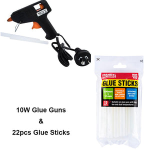 Electric Hot Melt Mini Glue Gun Heating 10W Craft DIY SAA w/ Glue Sticks 22PCS